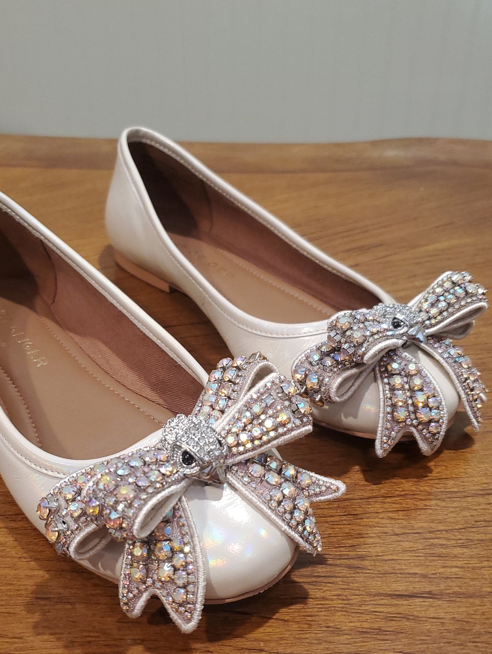 Kurt Geiger Rhinestone Bow Ballet Flats